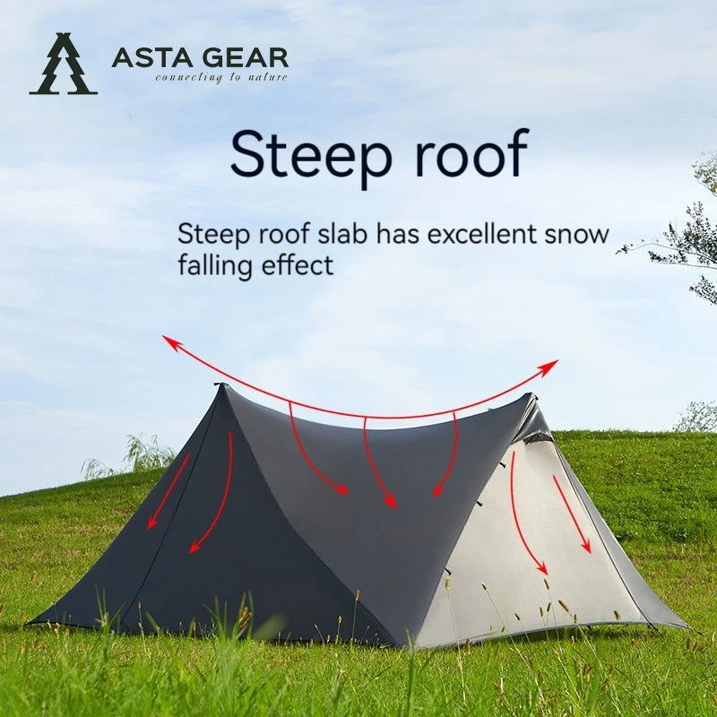ASTA GEAR Yun Chuan double-sided silicon-coated double A pyramid 15D nylon rodless camping hiking outdoor ultralight tent - Slobuy