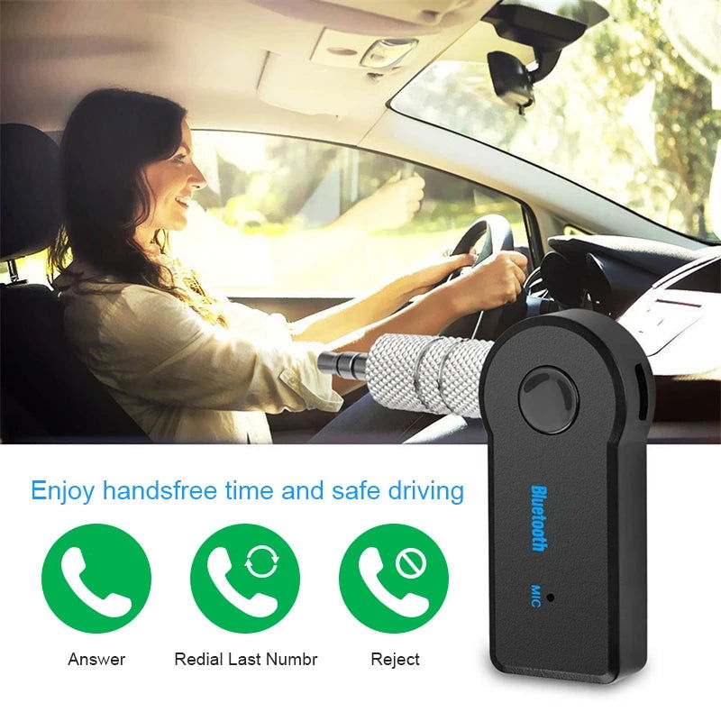 AUX Car Bluetooth Receiver,3.5mm Socket  5.0 Wireless Bluetooth Adapter,Audio Converter Mobile Phone Hands-Free Stereo - Slobuy