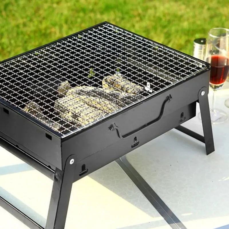 A Folding Zibo Barbecue Stove Barbecue Frame Outdoor Portable Barbecue Stove Household Charcoal Carbon Barbecue Stove BBQ Solid - Slobuy