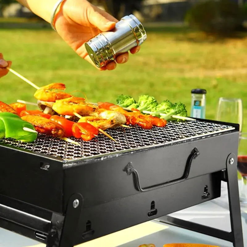 A Folding Zibo Barbecue Stove Barbecue Frame Outdoor Portable Barbecue Stove Household Charcoal Carbon Barbecue Stove BBQ Solid - Slobuy
