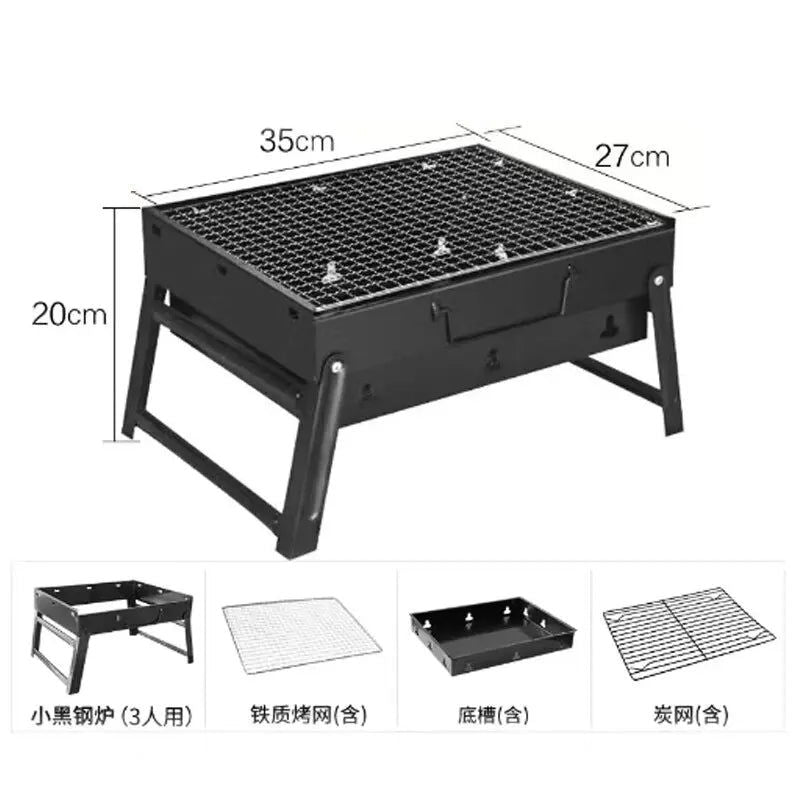 A Folding Zibo Barbecue Stove Barbecue Frame Outdoor Portable Barbecue Stove Household Charcoal Carbon Barbecue Stove BBQ Solid - Slobuy