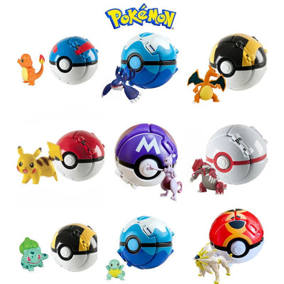 Aниме Pokemon Pikachu Mewtwo Action Figure Explode Ball Game Elf Ball Model Anime Figure Doll Toys For Pokémon Children Toy Gift - Slobuy