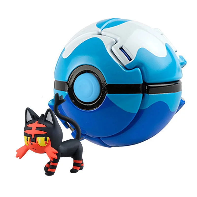 Aниме Pokemon Pikachu Mewtwo Action Figure Explode Ball Game Elf Ball Model Anime Figure Doll Toys For Pokémon Children Toy Gift - Slobuy