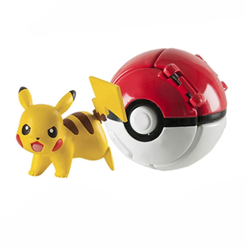 Aниме Pokemon Pikachu Mewtwo Action Figure Explode Ball Game Elf Ball Model Anime Figure Doll Toys For Pokémon Children Toy Gift - Slobuy