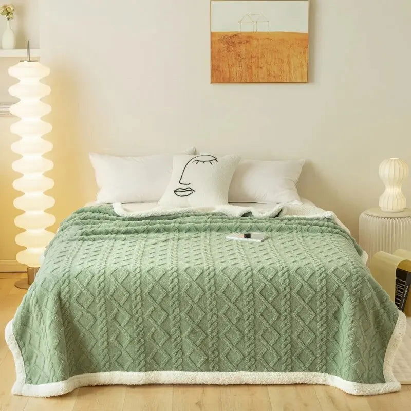 A Tapestry Blanket Tafurong Blanket Lamb Wool Blanket Thickened Warm Leisure Blanket Office Nap Blanket - Slobuy