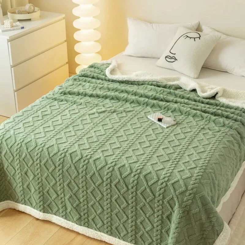 A Tapestry Blanket Tafurong Blanket Lamb Wool Blanket Thickened Warm Leisure Blanket Office Nap Blanket - Slobuy