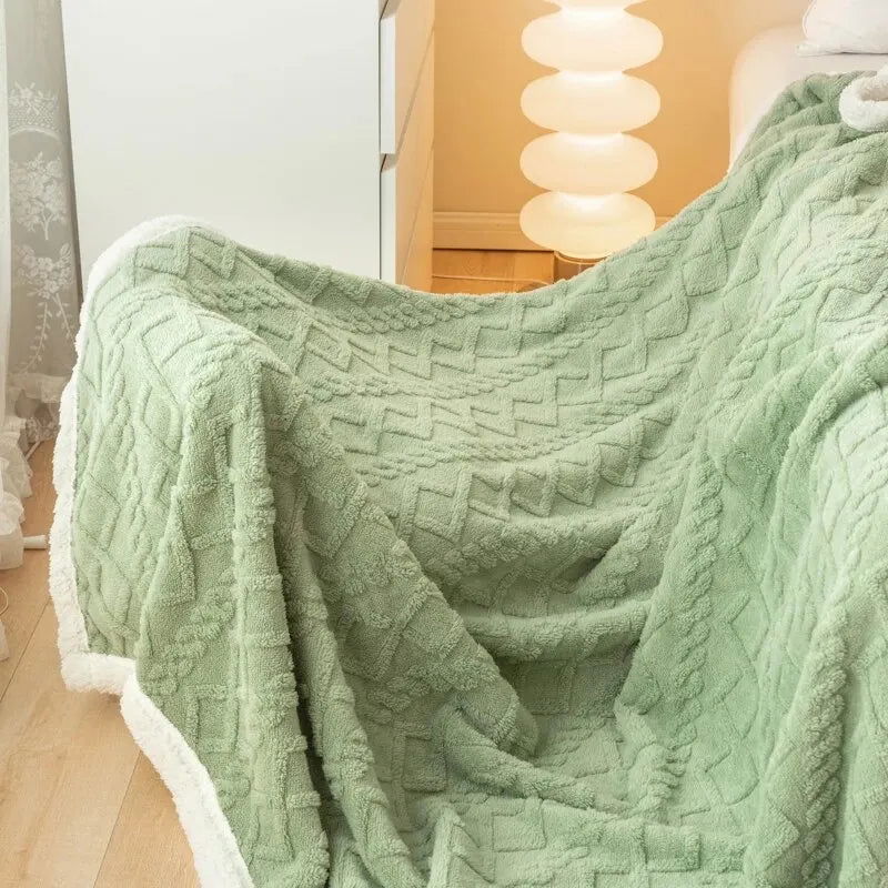 A Tapestry Blanket Tafurong Blanket Lamb Wool Blanket Thickened Warm Leisure Blanket Office Nap Blanket - Slobuy