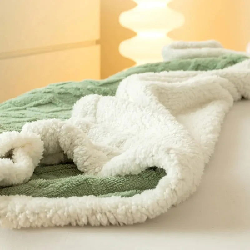 A Tapestry Blanket Tafurong Blanket Lamb Wool Blanket Thickened Warm Leisure Blanket Office Nap Blanket - Slobuy