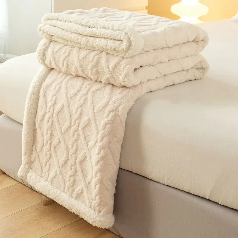 A Tapestry Blanket Tafurong Blanket Lamb Wool Blanket Thickened Warm Leisure Blanket Office Nap Blanket - Slobuy