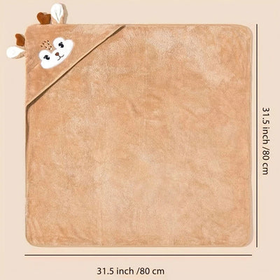 A pack of 80 * 80 cm cartoon baby bath towel body hooded polyester fiber baby bathrobe newborn swaddling baby blanket girls and - Slobuy