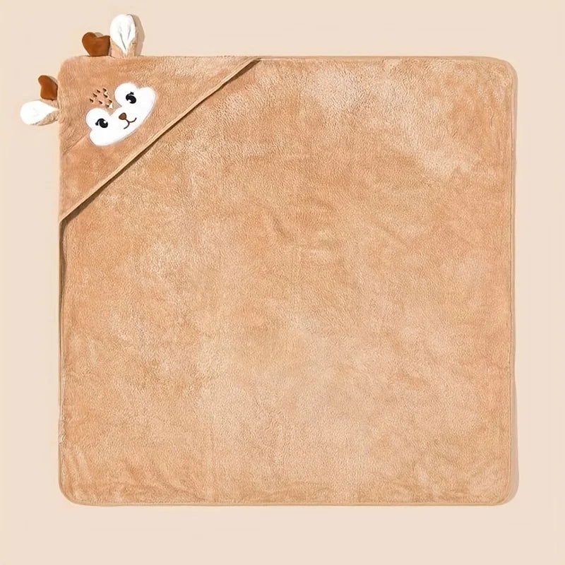 A pack of 80 * 80 cm cartoon baby bath towel body hooded polyester fiber baby bathrobe newborn swaddling baby blanket girls and - Slobuy