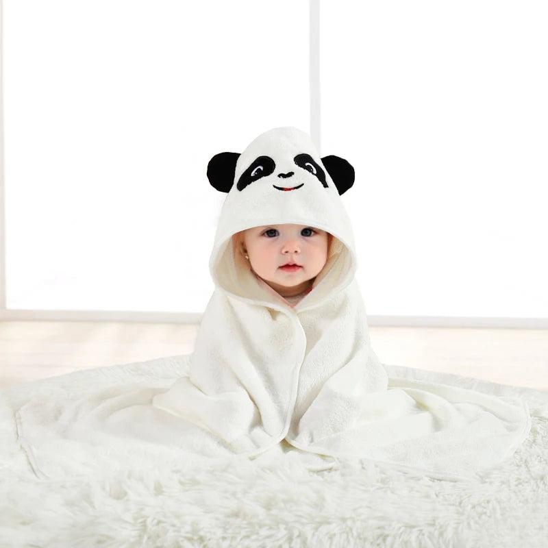 A pack of 80 * 80 cm cartoon baby bath towel body hooded polyester fiber baby bathrobe newborn swaddling baby blanket girls and - Slobuy
