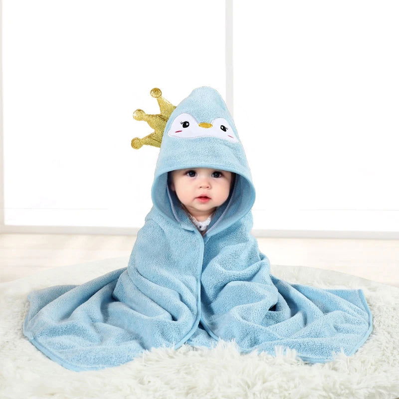 A pack of 80 * 80 cm cartoon baby bath towel body hooded polyester fiber baby bathrobe newborn swaddling baby blanket girls and - Slobuy