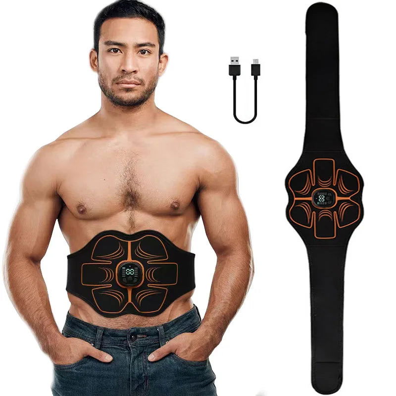 Abs Toning Belt Muscle Training EMS Trainer Muscle Stimulator USB Rechargeable Home Gym Loss Weight Workout Machine Men Women - Slobuy