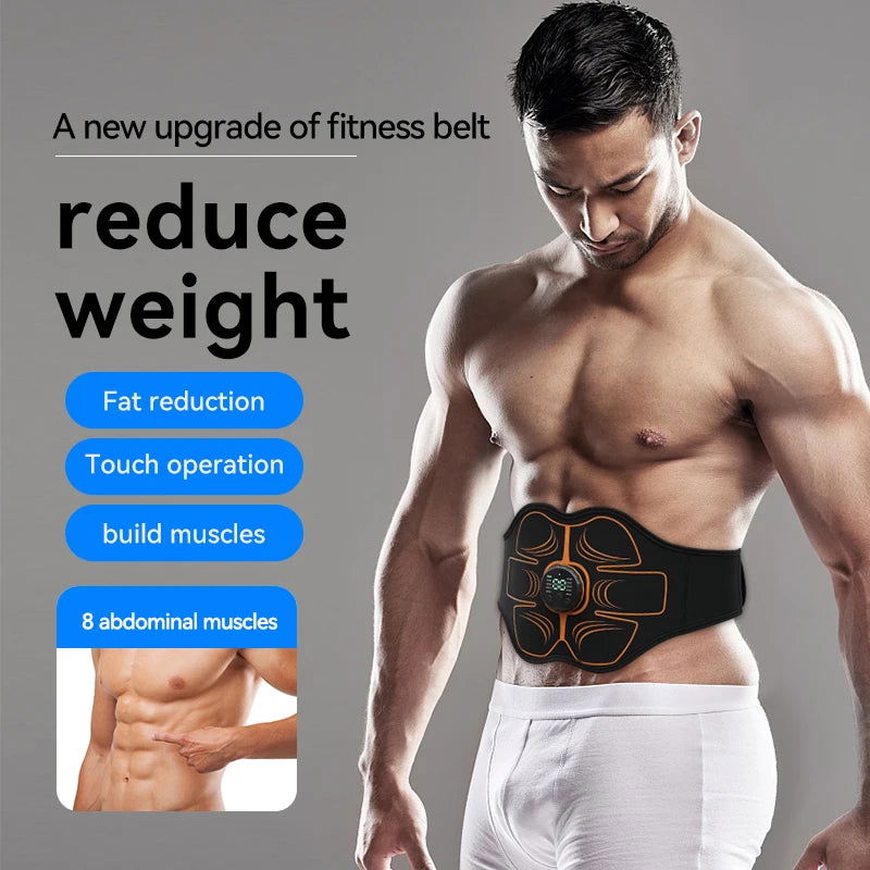 Abs Toning Belt Muscle Training EMS Trainer Muscle Stimulator USB Rechargeable Home Gym Loss Weight Workout Machine Men Women - Slobuy