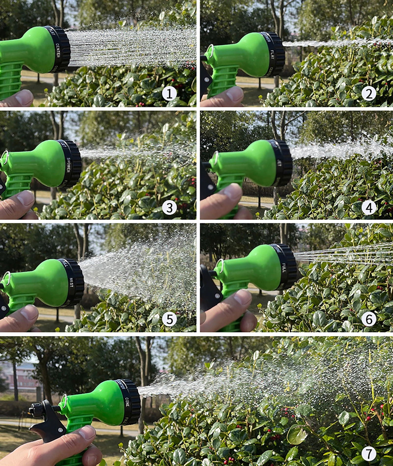 Adjustable 7 Pattern Water Gun Plant Flower Lawn Vegetable Watering Spray Gun Car Washing House Cleaning Water Gun - Slobuy