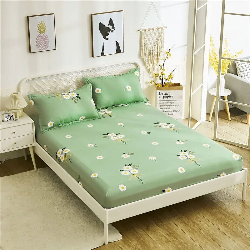 Adjustable Fitted Sheets Dust Prevention Set of Covers for Bed Double with Elastic All Season Bands Bed Sheets Aesthetic - Slobuy