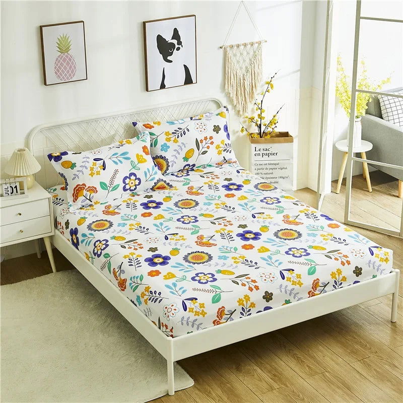 Adjustable Fitted Sheets Dust Prevention Set of Covers for Bed Double with Elastic All Season Bands Bed Sheets Aesthetic - Slobuy