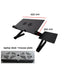 Adjustable Laptop Desk Stand Cooler fan Portable Ergonomic Lapdesk For Bed Sofa PC Notebook Table Desk With Mouse Pad Aluminum - Slobuy