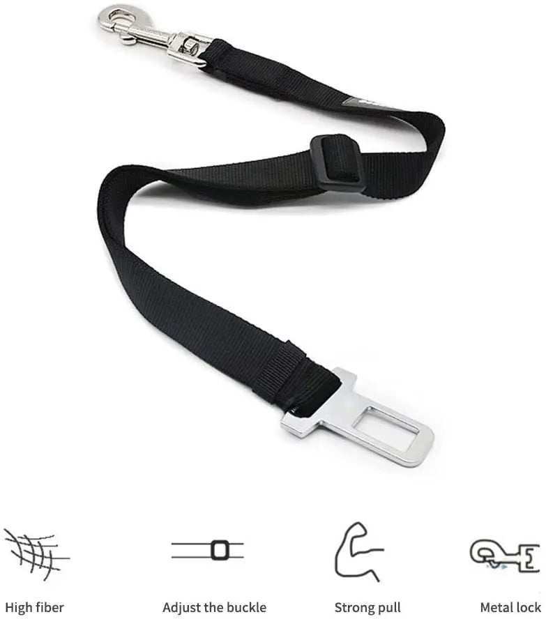 Adjustable Pet Cat Dog Car Seat  Belt Pet Seat Vehicle Dog Harness Lead Clip Safety Lever Traction Dog Collars Dog Accessoires - Slobuy
