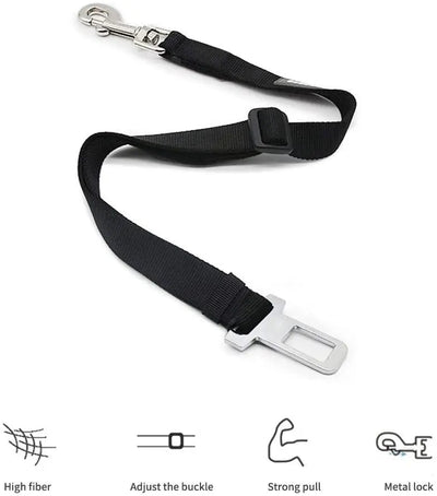 Adjustable Pet Cat Dog Car Seat  Belt Pet Seat Vehicle Dog Harness Lead Clip Safety Lever Traction Dog Collars Dog Accessoires - Slobuy