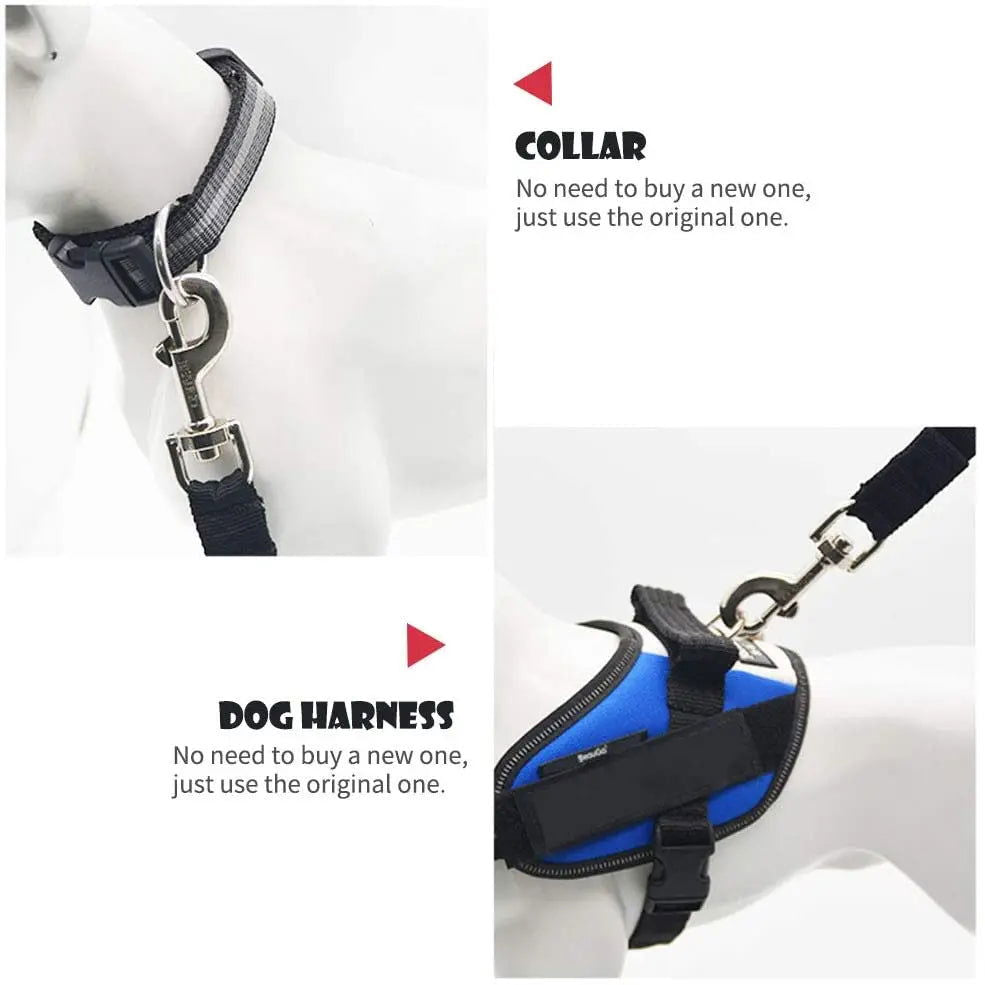 Adjustable Pet Cat Dog Car Seat  Belt Pet Seat Vehicle Dog Harness Lead Clip Safety Lever Traction Dog Collars Dog Accessoires - Slobuy