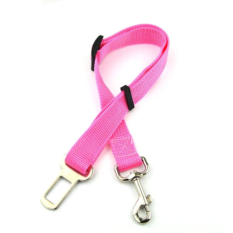 Adjustable Pet Cat Dog Car Seat  Belt Pet Seat Vehicle Dog Harness Lead Clip Safety Lever Traction Dog Collars Dog Accessoires - Slobuy