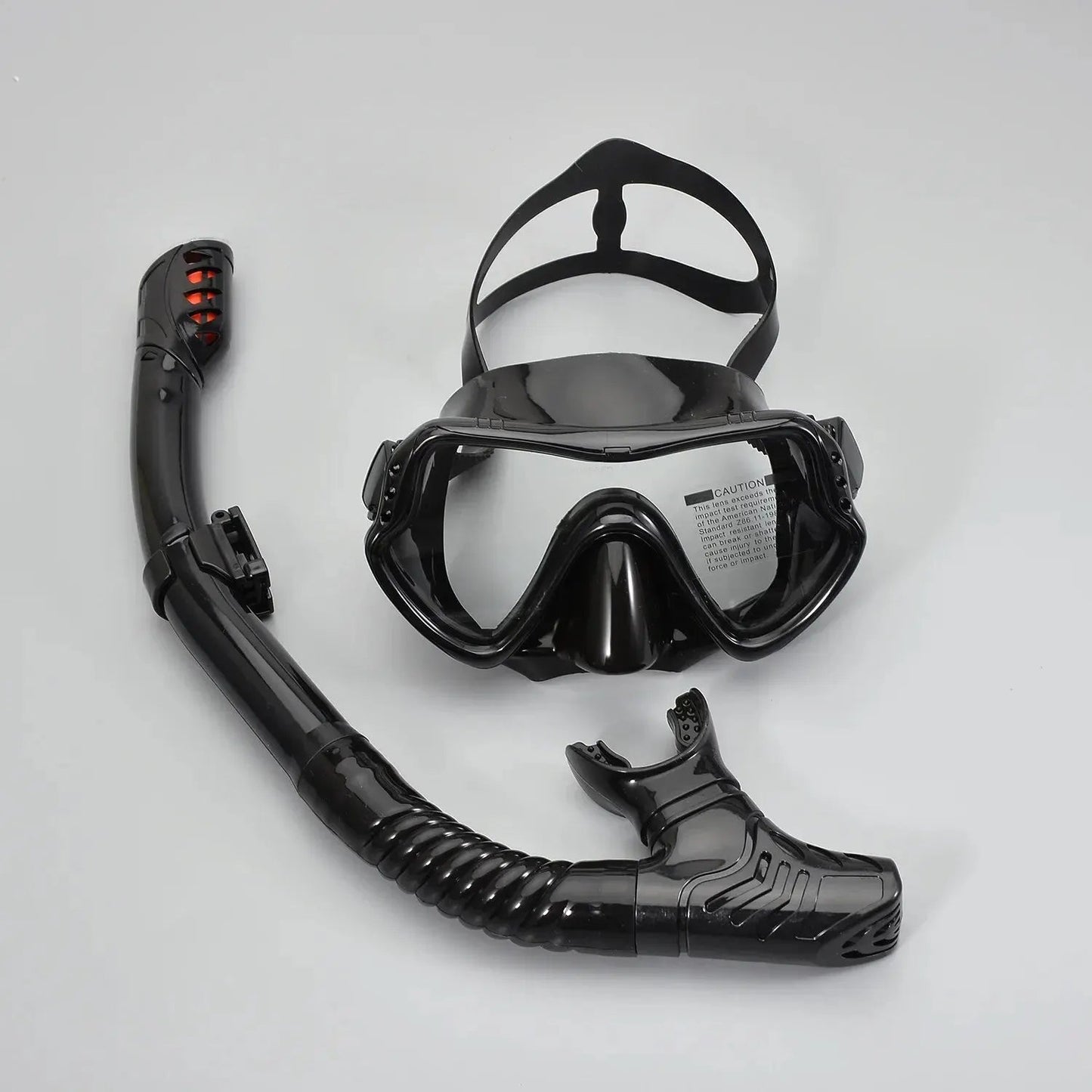 Adult Diving Suit Tempered Glass Mask Silicone Breathing Tube Set Full Dry Snorkeling Equipment - Slobuy