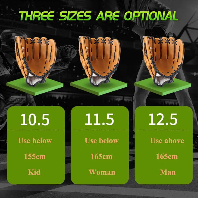Outdoor Sport Baseball Glove Size 10.5/11.5/12.5 Left Hand For Kids/Adults Man Woman Training Softball Practice Equipment - Slobuy