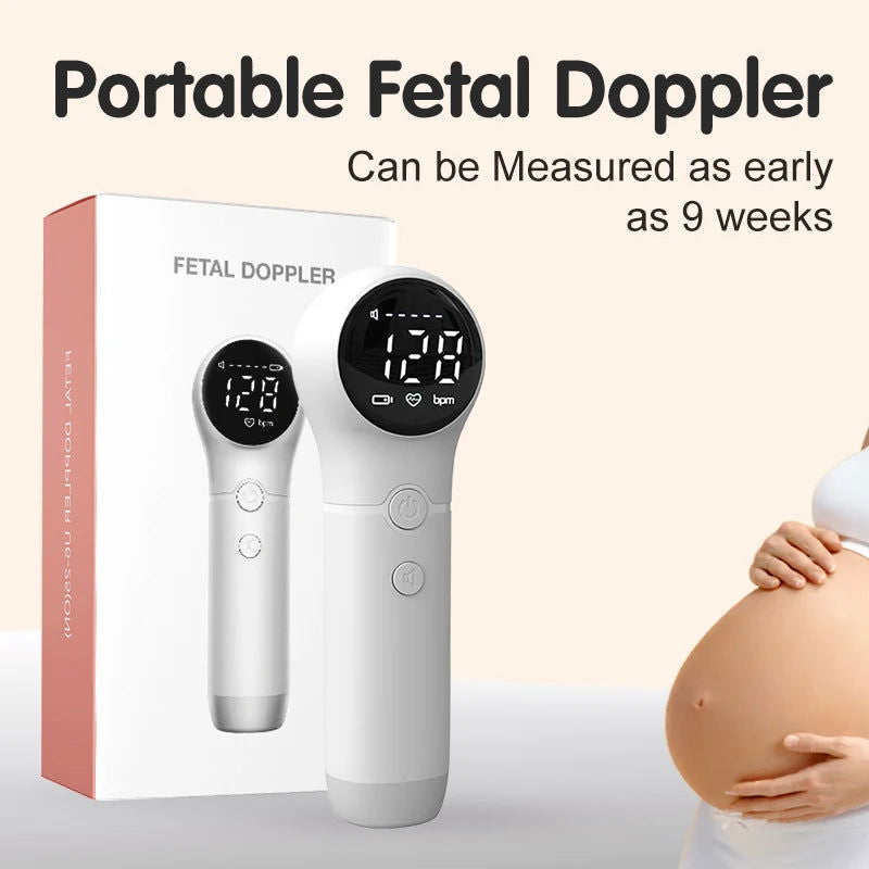 AiQUE Wireless All-In-One Fetal Doppler Home Pregnant Women Listen To Baby Fetal Movement Ultrasound Stethoscope - Slobuy