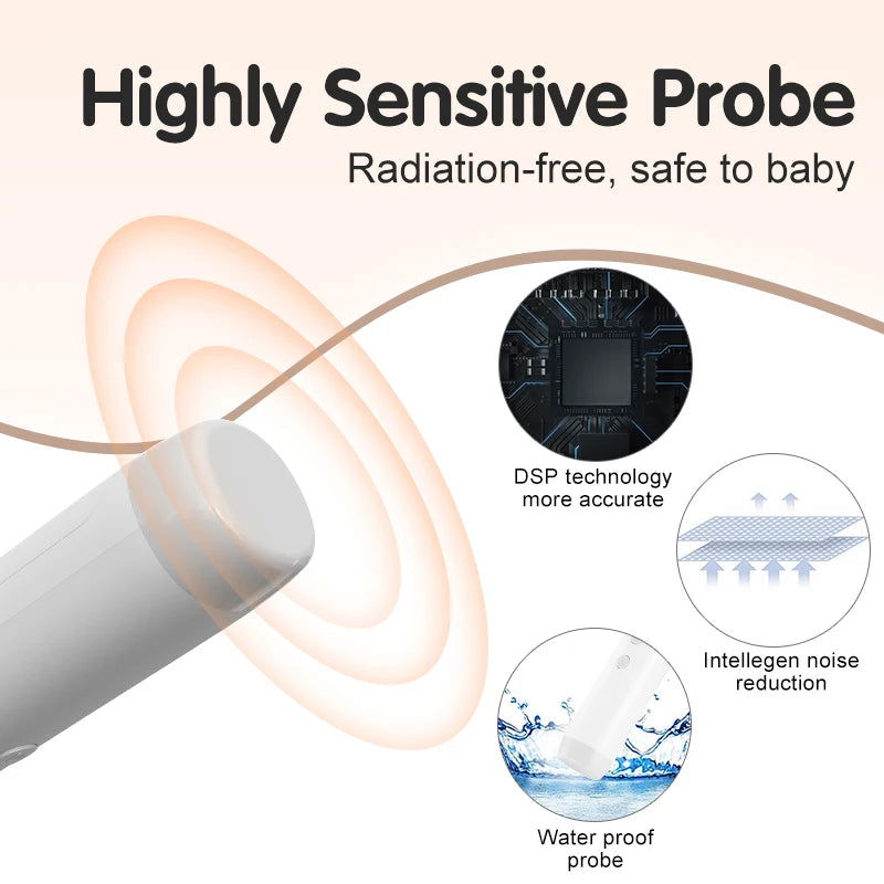 AiQUE Wireless All-In-One Fetal Doppler Home Pregnant Women Listen To Baby Fetal Movement Ultrasound Stethoscope - Slobuy