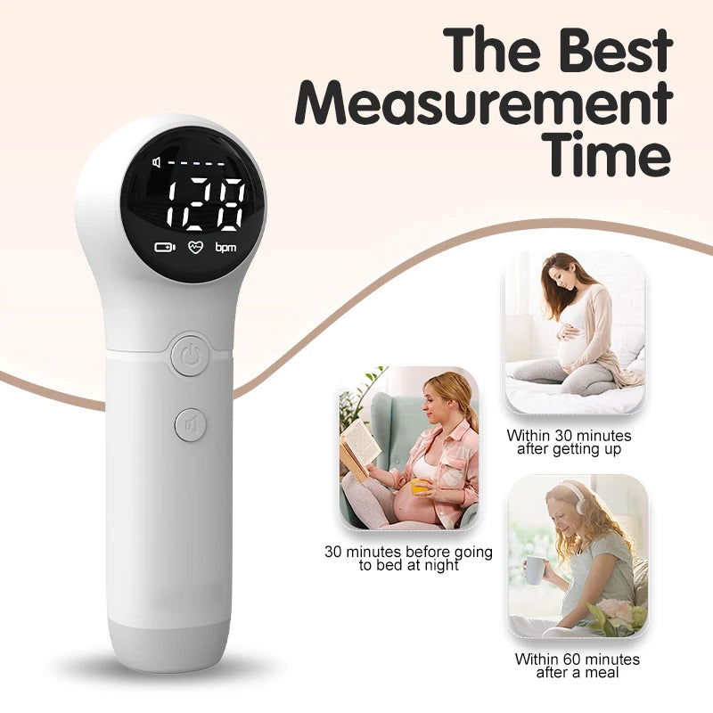 AiQUE Wireless All-In-One Fetal Doppler Home Pregnant Women Listen To Baby Fetal Movement Ultrasound Stethoscope - Slobuy