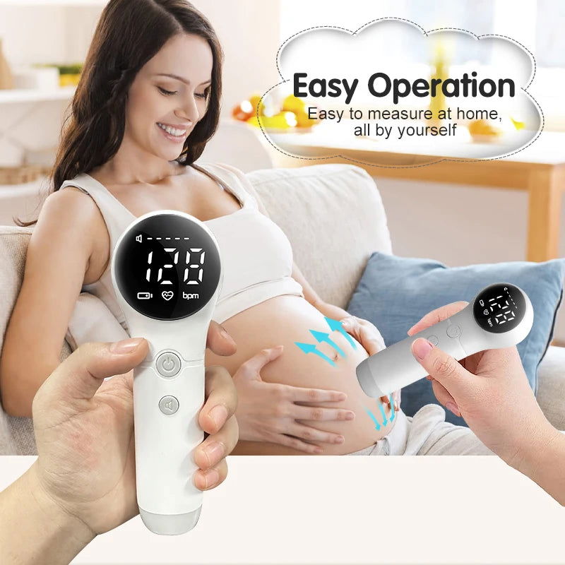AiQUE Wireless All-In-One Fetal Doppler Home Pregnant Women Listen To Baby Fetal Movement Ultrasound Stethoscope - Slobuy