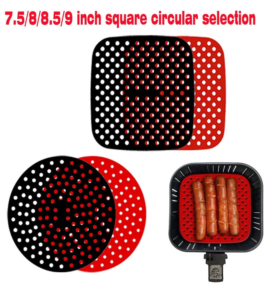 Air Fryer Silicone Mat Kitchen Accessories Non-stick Baking Mat Pastry Tools Accessories Bakeware Oil Mats Cake Grilled Saucer - Slobuy