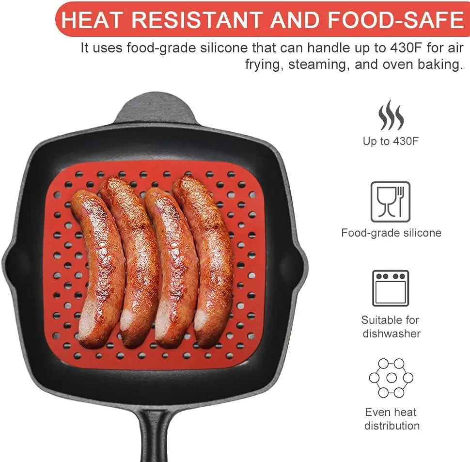 Air Fryer Silicone Mat Kitchen Accessories Non-stick Baking Mat Pastry Tools Accessories Bakeware Oil Mats Cake Grilled Saucer - Slobuy