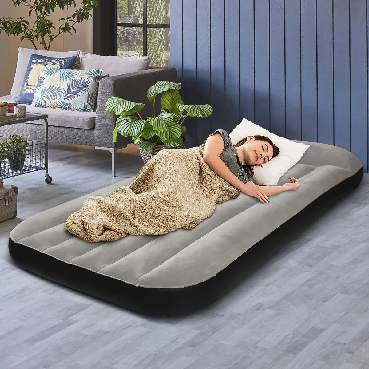 Air Mattress Inflatable Camping Air Bed with Build-in Pillow for Family, Camping and Travel,  Waterproof and Comfortable - Slobuy