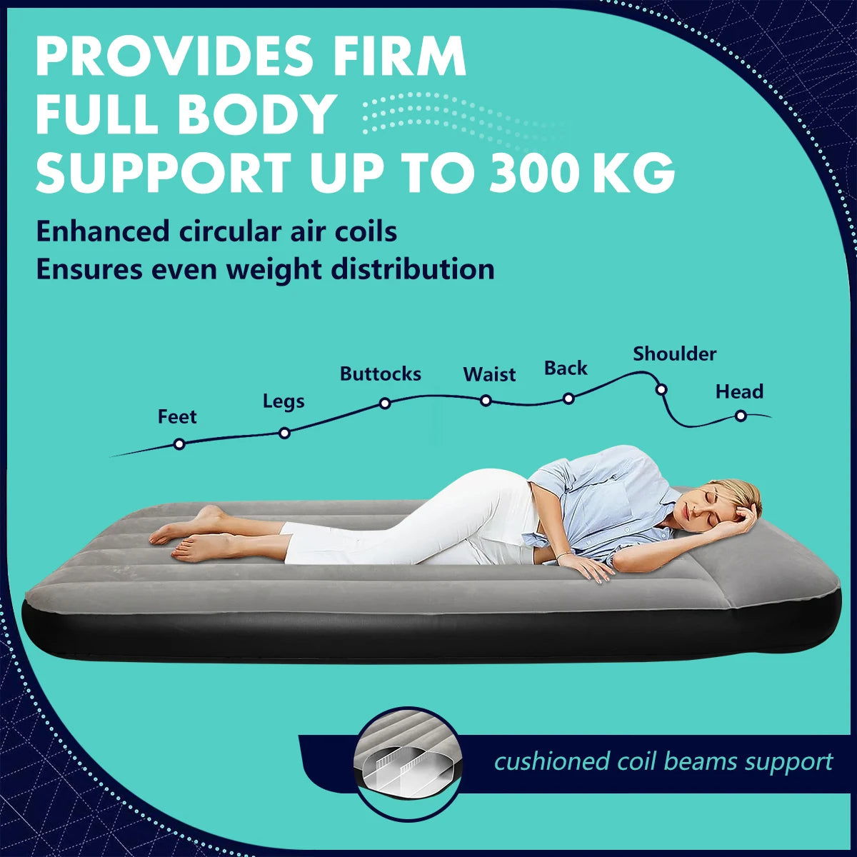 Air Mattress Inflatable Camping Air Bed with Build-in Pillow for Family, Camping and Travel,  Waterproof and Comfortable - Slobuy