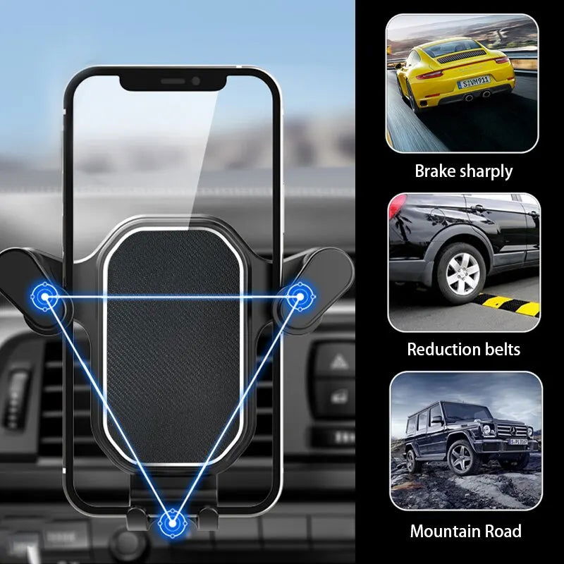 Air Vent Car Phone Holder Gravity Lock Phone Mount 360-Degree Flexible Adjustment Universal Auto Phone Stand for 4-7 Inches - Slobuy