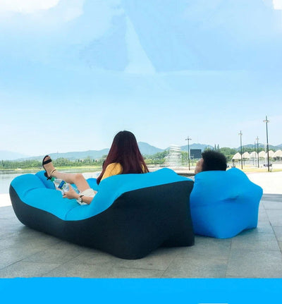 Air Waterproof Lazy Inflatable Sofa Portable Outdoor Beach Air Sofa Sleeping Bag Bed Oxford Cloth 240x70cm - Slobuy