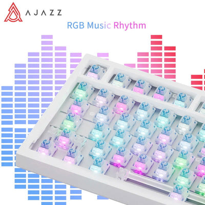 Ajazz Ak820 RGB Tri-Mode Gaming Mechanical Keyboard 82 Key Bluetooth 2.4GHz Wireless Gamer Keyboard Custom Gasket for Pc Laptop - Slobuy