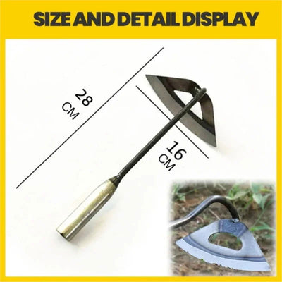 All-Steel Hardened Hollow Hoe Handheld Weeding Rake Planting Vegetables Farm Garden Agriculture Weeding Too - Slobuy