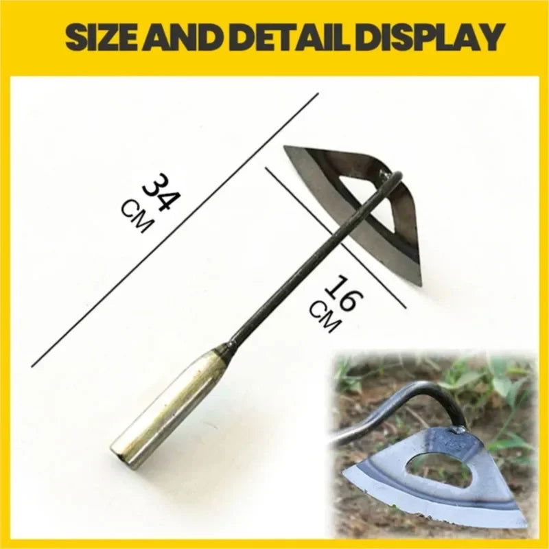 All-Steel Hardened Hollow Hoe Handheld Weeding Rake Planting Vegetables Farm Garden Agriculture Weeding Too - Slobuy