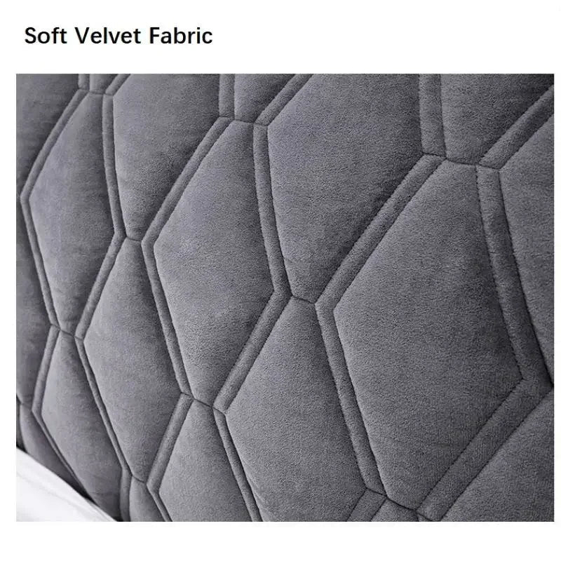 All-inclusive Super Soft Smooth Quilted Head Cover Thicken Velvet Headboard Cover Solid Color Bed Back Dust Protector Cover - Slobuy