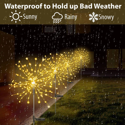 AlliLit LED Solar Fireworks Lights Waterproof Outdoor Dandelion Flash String Fairy Lights for Garden Landscape Lawn Decor - Slobuy