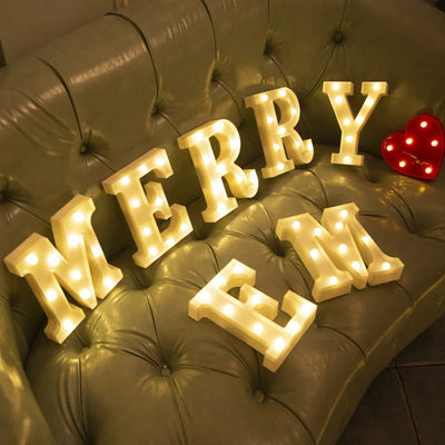 Alphabet Letter LED Lights Luminous Number Lamp Decor  Battery Night Light for home Wedding Birthday Christmas party Decoration - Slobuy