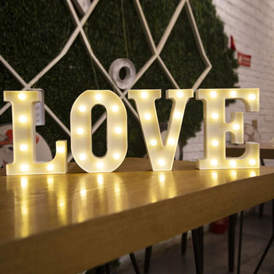 Alphabet Letter LED Lights Luminous Number Lamp Decor  Battery Night Light for home Wedding Birthday Christmas party Decoration - Slobuy
