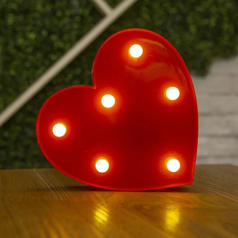 Alphabet Letter LED Lights Luminous Number Lamp Decor  Battery Night Light for home Wedding Birthday Christmas party Decoration - Slobuy
