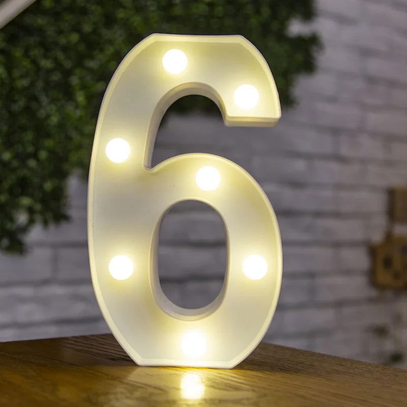 Alphabet Letter LED Lights Luminous Number Lamp Decor  Battery Night Light for home Wedding Birthday Christmas party Decoration - Slobuy