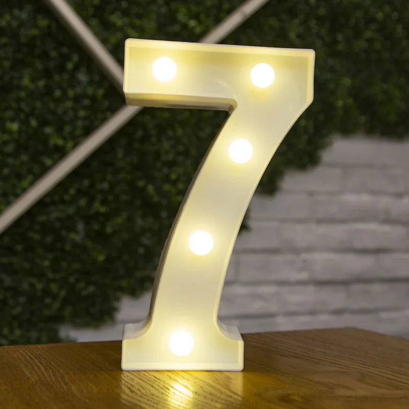 Alphabet Letter LED Lights Luminous Number Lamp Decor  Battery Night Light for home Wedding Birthday Christmas party Decoration - Slobuy