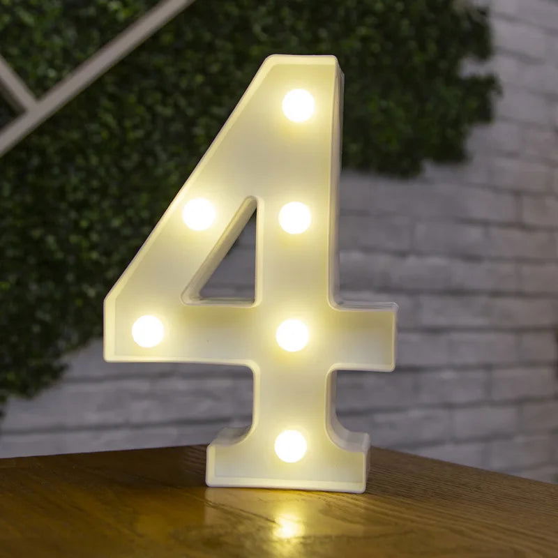 Alphabet Letter LED Lights Luminous Number Lamp Decor  Battery Night Light for home Wedding Birthday Christmas party Decoration - Slobuy